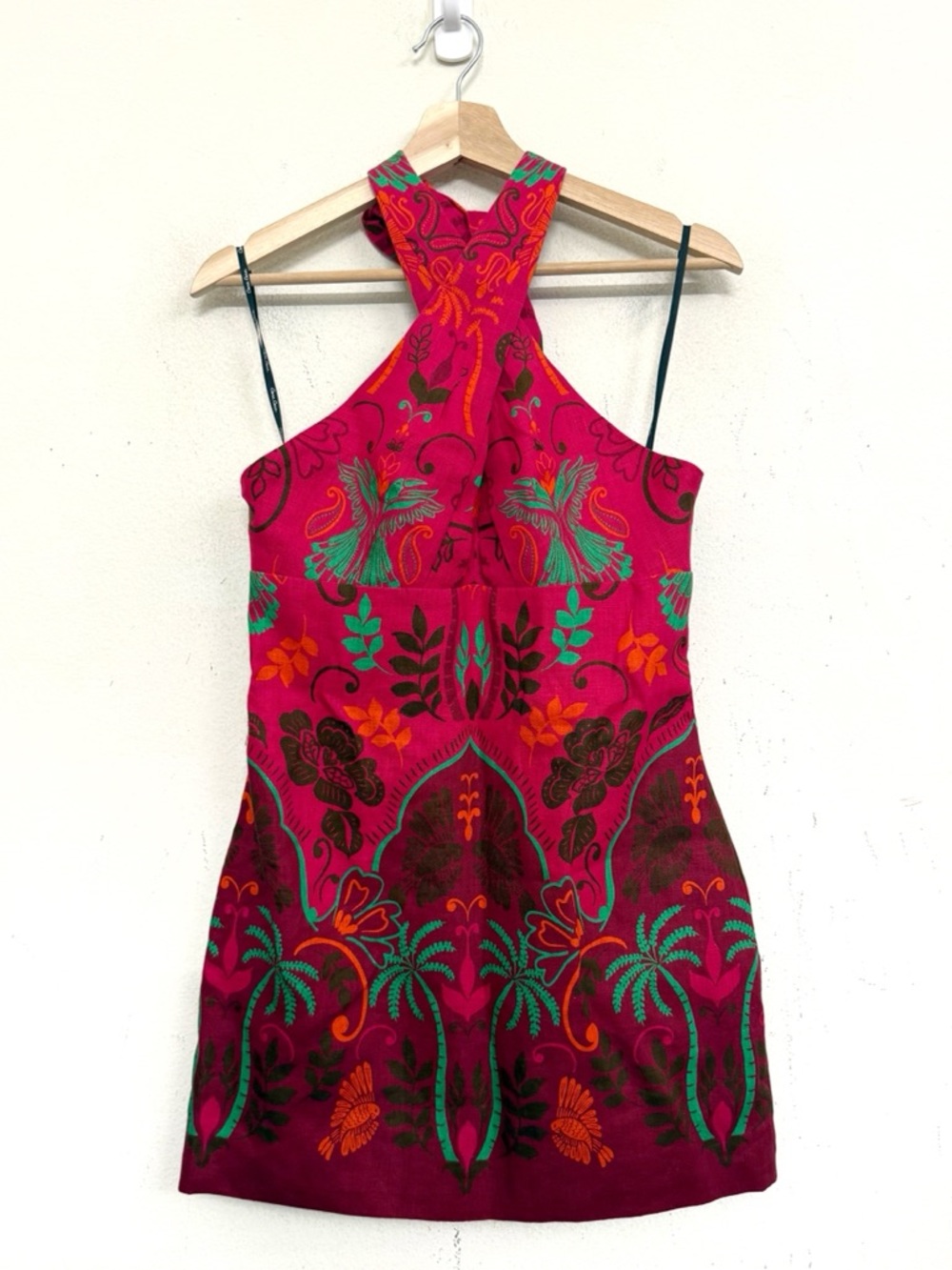 NWT Cara Cara Perla Halter Tropical Mini Dress Sanibel Island Pink Size 8 - Picture 8 of 16